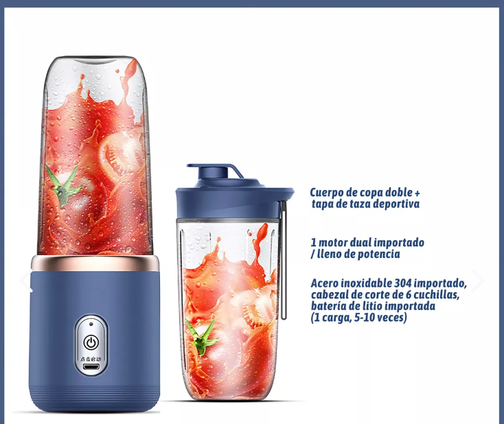 Licuadora Portátil Inteligente – Potencia, Salud y Estilo en la Palma de Tu Mano